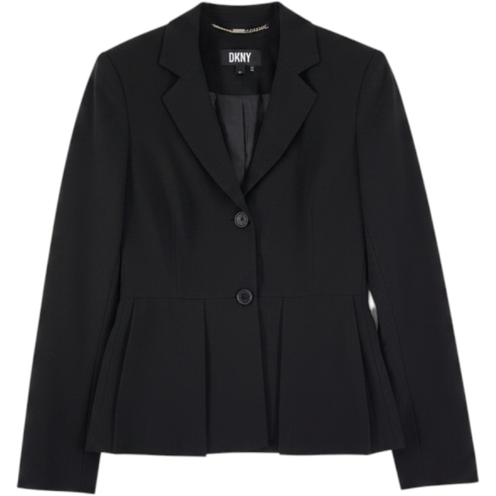 DKNY Black Peplum Fitted Tailored Blazer Women's 2 Corpcore Quiet Luxury EUC